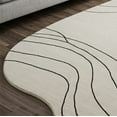 thumbnail image 2 of Modern Cream Irregular Shaped Area Rug – Hand-Tufted Abstract Lines Carpet for Living Room, Soft Neutral Floor Décor – Universal Carpets, 2 of 5