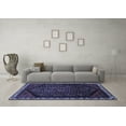 thumbnail image 3 of Ahgly Company Machine Washable Indoor Square Persian Blue Traditional Area Rugs, 5' Square, 3 of 4