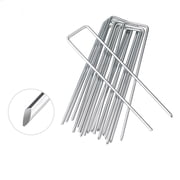 U Shaped Garden Stakes with Washers Galvanized Pins Fixing Clips for Landscaping - 2.5mm*10cm