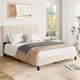 thumbnail image 2 of Yeshouse Marco de cama con cabecera ajustable, moderno marco de cama doble tapizado en lino con plataforma y soporte de listones de madera, no necesita somier, 2 of 7