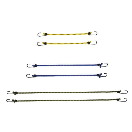 

ADVEN 6 Pieces Elastic Bungee Cord Reusable Flexible Outside Camping Backpacking BBQ Picnic Canopy Luggage Strap Accessories