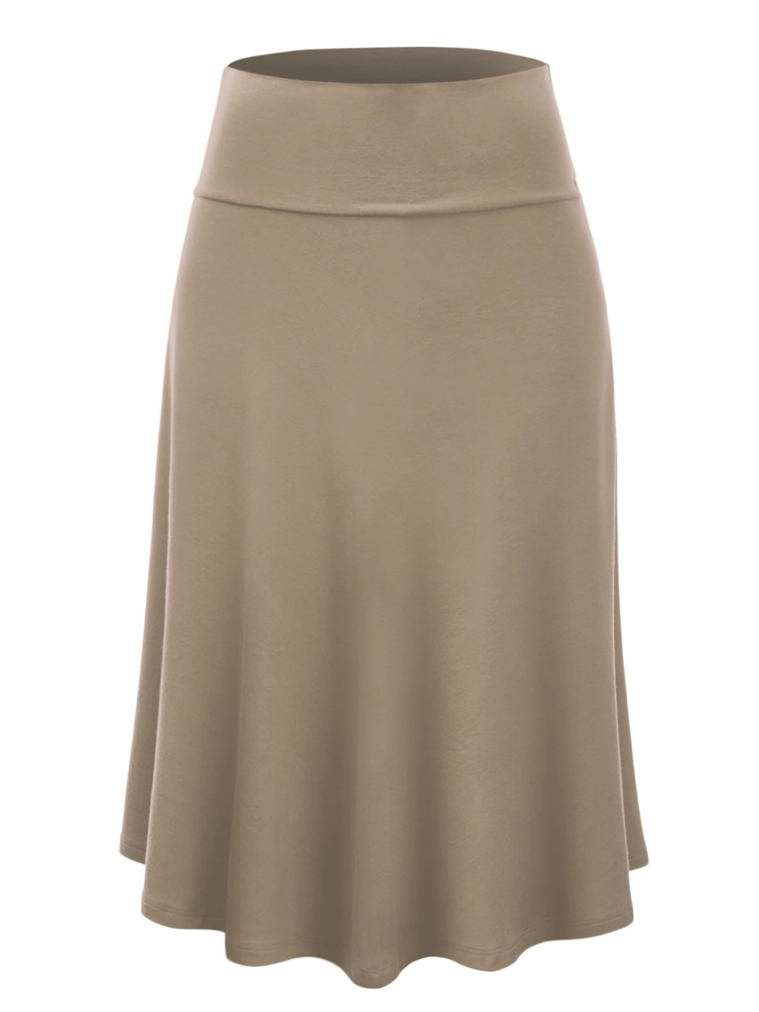 Made by Johnny MBJ WB1105 Womens Lightweight Fold Over Flared Midi