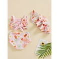 thumbnail image 4 of Bagilaanoe Toddler Baby Girls Swimsuits 3 Piece Bikinis Set Floral Print Sleeveless Tank Tops + Shorts + Hat 6M 12M 18M 24M 3T 4T Kids Swimwear Bathing Suit Beachwear, 4 of 8
