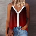 thumbnail image 2 of Womens Summer Sleeveless V Neck Camis Tank Tops Spaghetti Straps Trendy Print Casual Loose Comfy Tank Vest Shirts, 2 of 4