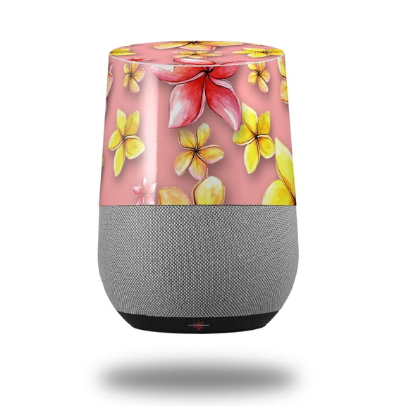 Decal Style Skin Wrap for Google Home Original - Beach Flowers Pink (GOOGLE HOME NOT INCLUDED) by WraptorSkinz