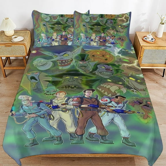 Duvet Cover Bedding Set Cartoon Print Soft Quilt Cover 3 Pieces, 1 Comforter Cover & 2 Pillowcases for Kids Teens Boys Girls Room Decor 86"x70"