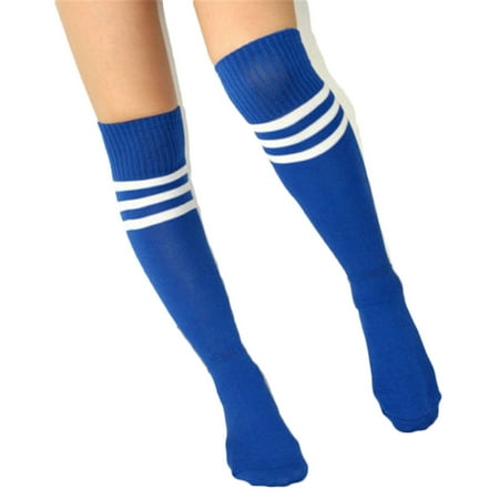 - Unisex Knee High Triple Stripe Athletic Soccer Tube Sock a Pair