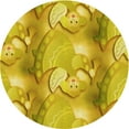 thumbnail image 1 of Ahgly Company Tapis Rond Lavable en Machine Intérieur Transitionnel Jaune, 8 Pieds Rond, 1 of 7