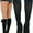 Black w/ Black Bow, variant on Women's Opaque Knee High w/ Satin Bow - Black/Black