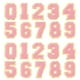 thumbnail image 1 of Parche de número Chenille Uxcell, parches autoadhesivos de número, calcomanías para decoración de ropa y sombreros, rosa con borde dorado, 1 of 7