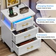 Tiptiper LED Nightstand with Charging Station, RGB Lights Night Stand