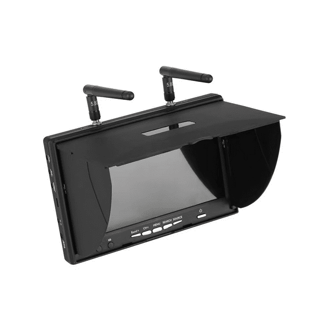 Moniteur de Bande de Course 5.8G 2CH 7 Pouces FPV 800X480 Sans Batterie Intégrée Écran Vidéo pour FPV Multicopte avec Prise US