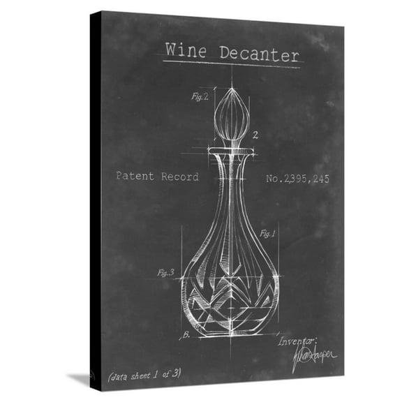 Art.com Barware Blueprint VIII Stretched Canvas Print Wall Art by Ethan Harper, 18" x 24"