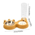 thumbnail image 3 of Cififendec 2-in-1 Pet Feeder and Waterer, 10.63"×7.09", No-Spill Cat and Dog Bowl Set, Detachable Food and Water Station for Small Pets with Auto Water Refill(Yellow), 3 of 5