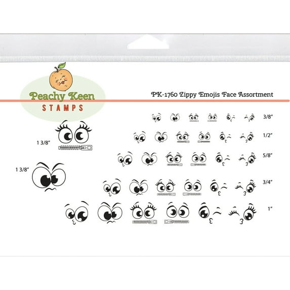 Peachy Keen Stamps Clear Face Assortment 32/Pkg-Zippy Emojis