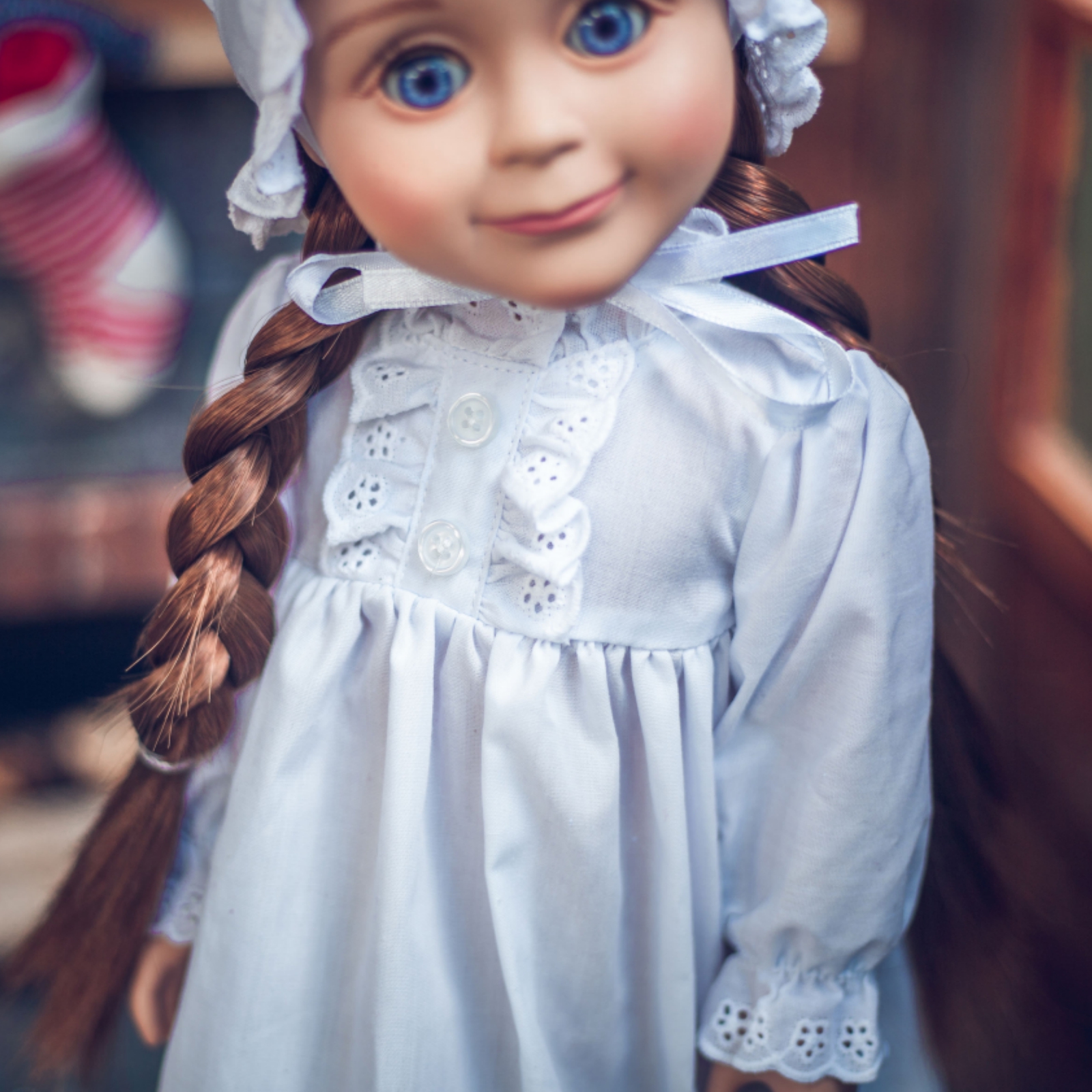 The Queen's Treasures 18 Inch Doll Clothes, Officially Licensed Little House on The  Prairie Sleepwear Outfit. Full Length Nightgown and Nightcap, Compatible For Use With American Girl Dolls