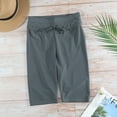 thumbnail image 4 of Shorts de baño largos para mujer, parte inferior de baño de cintura alta, pantalones cortos de baño Jammer sólidos - Gris, 4 of 6