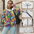 thumbnail image 3 of Yuyamidu Women's Sweatshirt Zip Up Hoodie Women Hippie Hoodie Floral Sweatshirt Trendy Clothes for Women 2025 Casual Zip Up Polyester Hoodies, 3 of 8