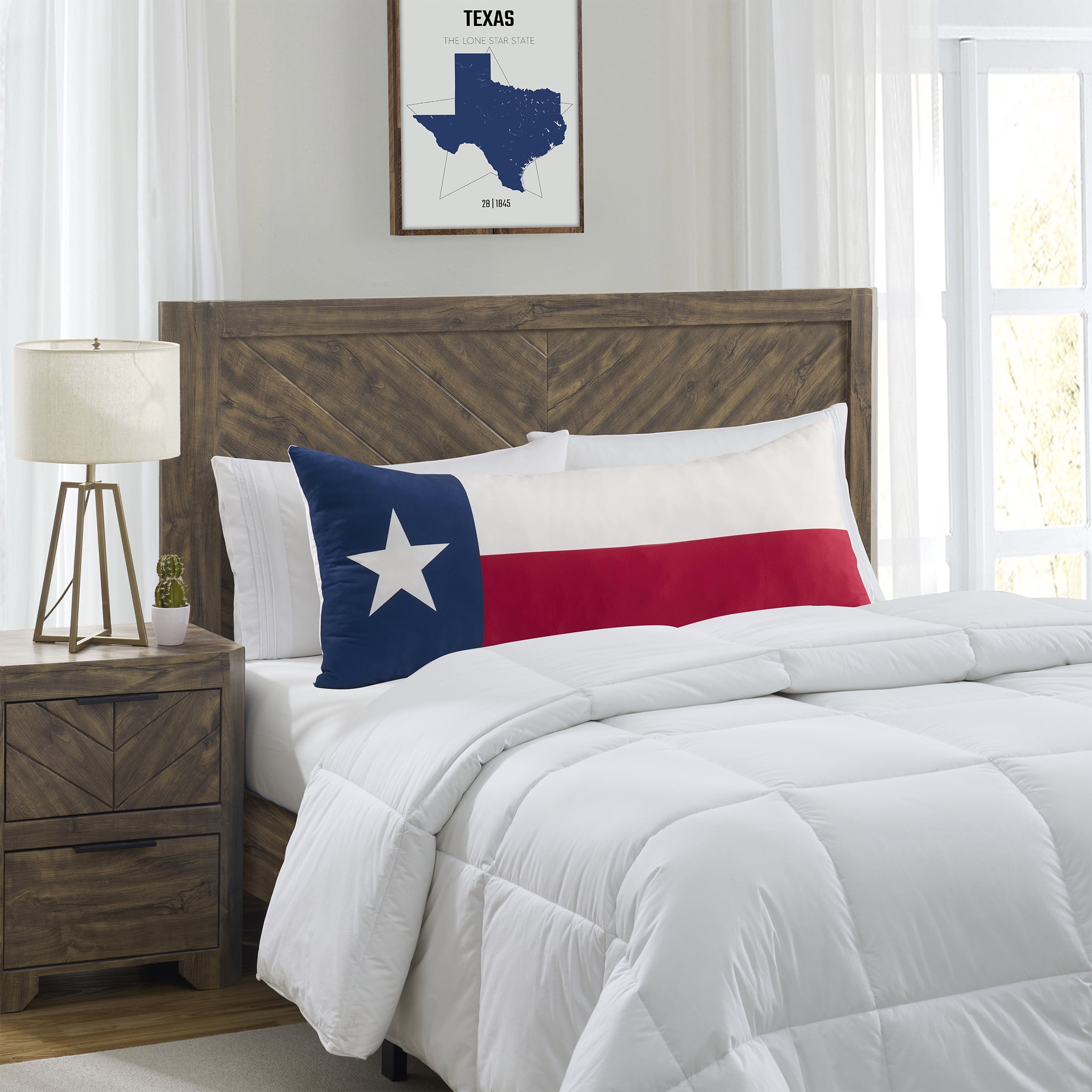 20" x 48 Multicolor Texas Flag Printed Mink Body Pillow