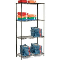 Nexel 4 Shelf Black Epoxy Wire Shelving Unit Starter 36""W x 21""D x 63""H