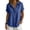 Blue, variant on Women's Shirts 3/4 Sleeve Button Down Shirt Women Beach Vacation Rolled Cuffed Collared Button-down Lightweight Shirt Casual Formal Wear Lomon 3/4 Length Sleeve Womens Tops Green S