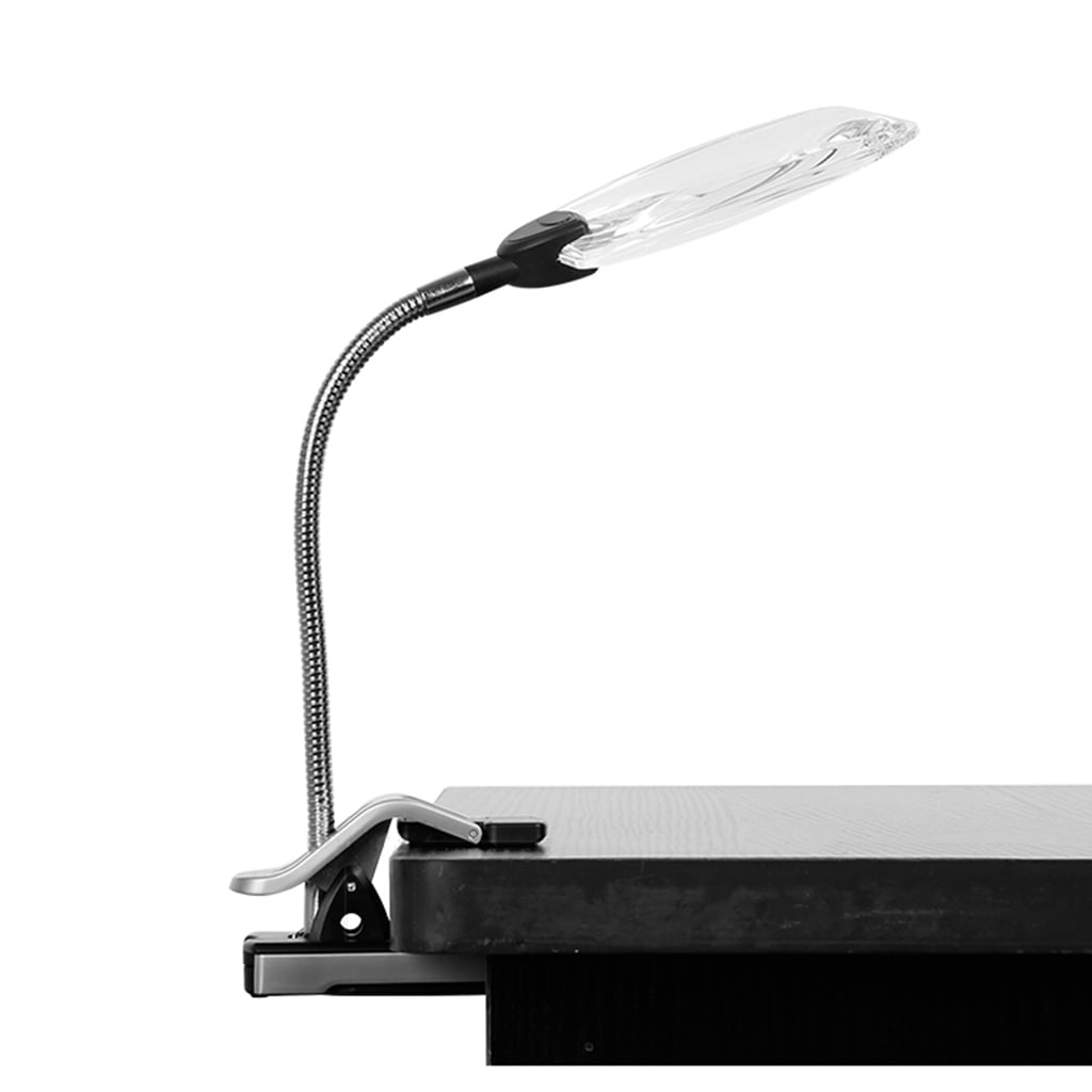HGYCPP LED Magnifying Glass Desk Lamp for Close Work Bright Lighted Magnifier W/Clamp