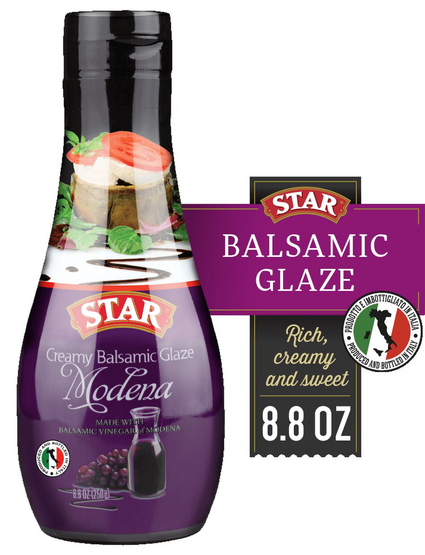(8 pack) STAR Modena Creamy Balsamic Glaze in a Convenient Squeeze Bottle, 8.8 oz