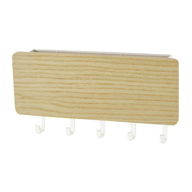 Clasificador de correo grande para montaje en pared, organizador de correo y llavero con estante de almacenamiento y Madera natural