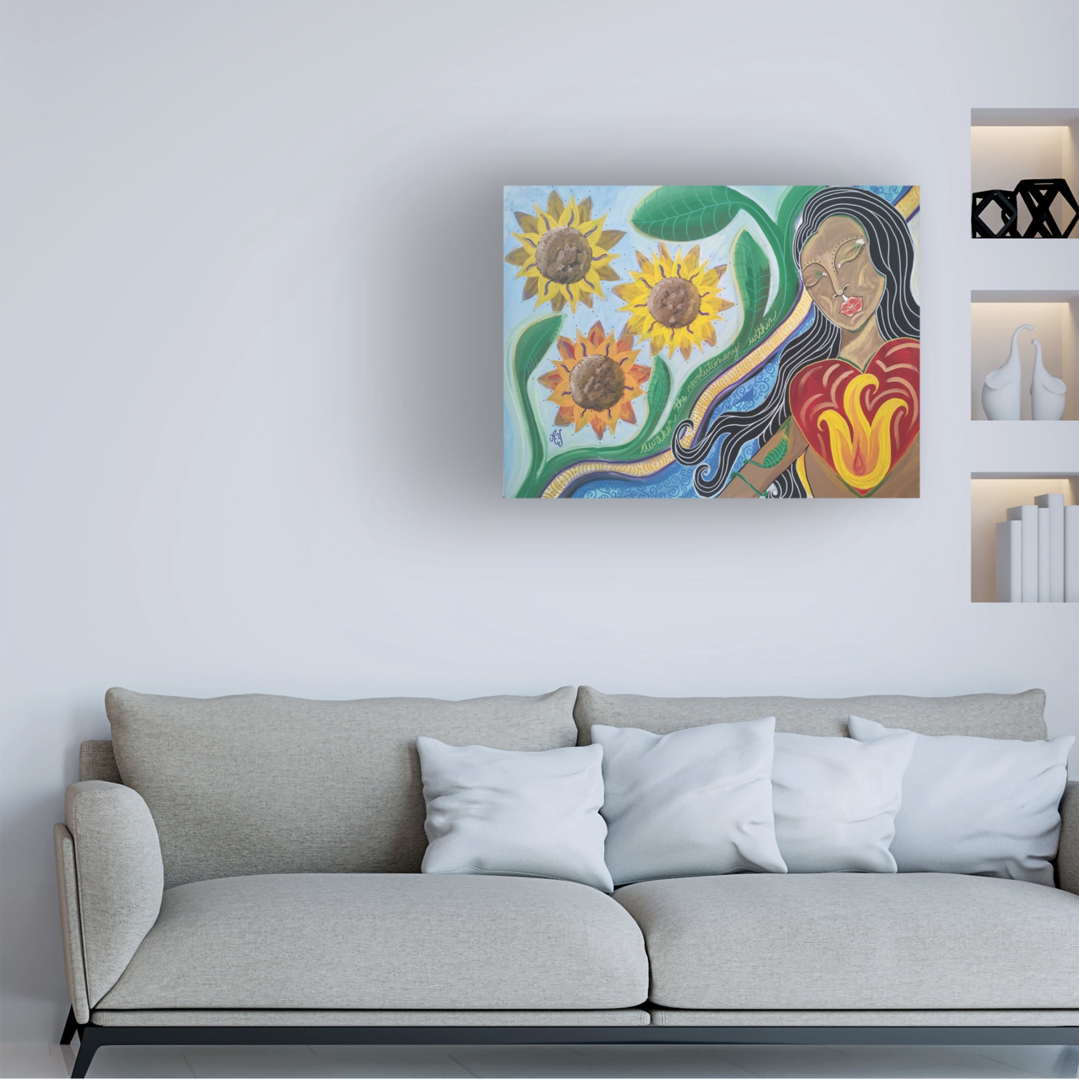 Canvas Wall Art - Rev. Dr. Angela Yarber 'Goddess of Revolution' Wall Art for Living Room, Bedroom, or Office Décor by Trademark Fine Art - 47 x 35 Inches
