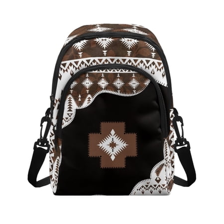 CHAQLIN Geometric Pattern Crossbody Bag Mini Polyester Sling Bag for Daily Use Travel Zipper Closure Small Shoulder Bag Handbags