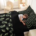 thumbnail image 4 of Feelyou Rustic Bass Fish Bedding Comforter Set for Kids Boys Girls, Gothic Lake Animal Queen Bedding Sets, Black Green, Black Reversible, 7pcs, 4 of 7