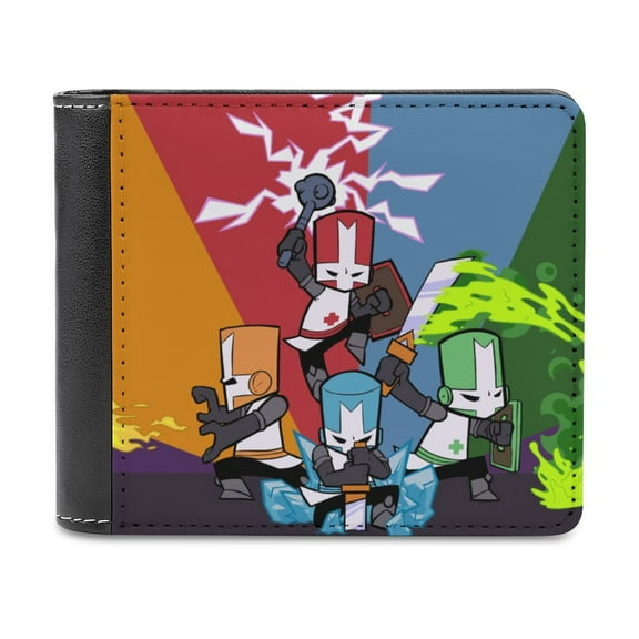 Castle Crashers Leather Wallet for Men Women Two Fold Purse Slim Cash Card Holder Bag