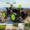 thumbnail image 2 of Geetinfly 24V Kids Electric ATV 2 Seater 4-Wheeler, 800W Dual Motor Ride-On with Remote/Bluetooth/MP3/USB, Spring Suspension & Safety Knee Pads, 7Ah Battery - Green, 2 of 8