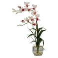 thumbnail image 2 of Nearly Natural Dendrobium with Glass Vase Silk Flower Arrangement, Purple, 2 of 2