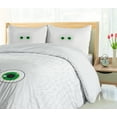 thumbnail image 5 of Ambesonne Trippy Duvet Cover Sets, Eye Form Digital Picture, 2-King, Pearl Black Jade Green, 5 of 7