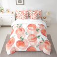 thumbnail image 2 of YST Peach 7Pcs Comforter Set Bed in a Bag, Cartoon Peach Fruits, Queen (7 Count), 2 of 5