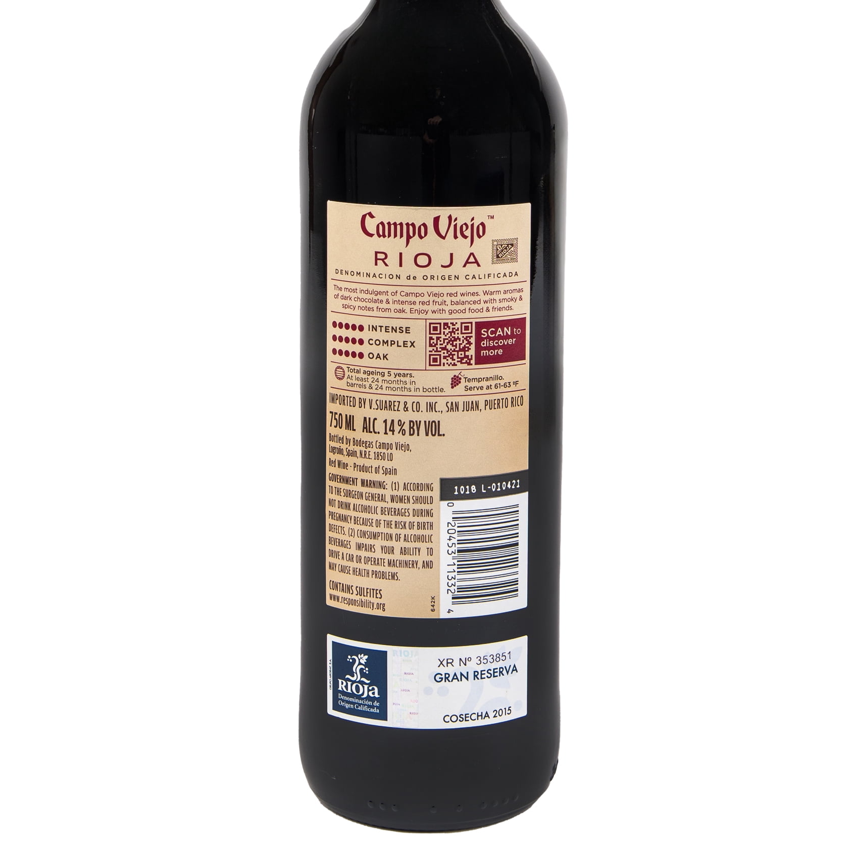 Campo Viejo Gran Reserva Tempranillo Red Wine 750 ml 14% ABV Complex Aroma and Flavor Notes