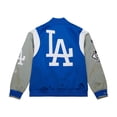 thumbnail image 5 of Men's Mitchell & Ness Royal/Gray Los Angeles Dodgers Cooperstown Collection Team Origins Satin Full-Snap Jacket, 5 of 7