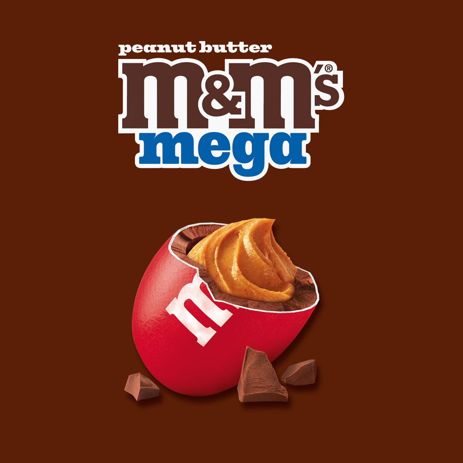 (3 pack) M&M's Mega Peanut Butter Chocolate Candy, Share Size - 2.83 oz Pack