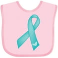 thumbnail image 3 of Inktastic Teal Awareness Ribbon Girls Baby Bib, 3 of 4
