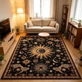 thumbnail image 6 of Hovilon Vintage Star Area Rug Black Base Boho Astrology Tarot Floor Carpet, Crystal Velvet Non-Slip Washable Indoor Rug for Bedroom Living Room, 120x180 cm, 6 of 7