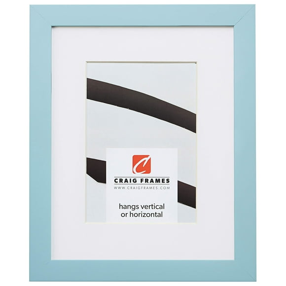Craig Frames Confetti, 11 x 14 Inch Modern Light Blue Picture Frame Matted to Display an 8 x 10 Inch Photo