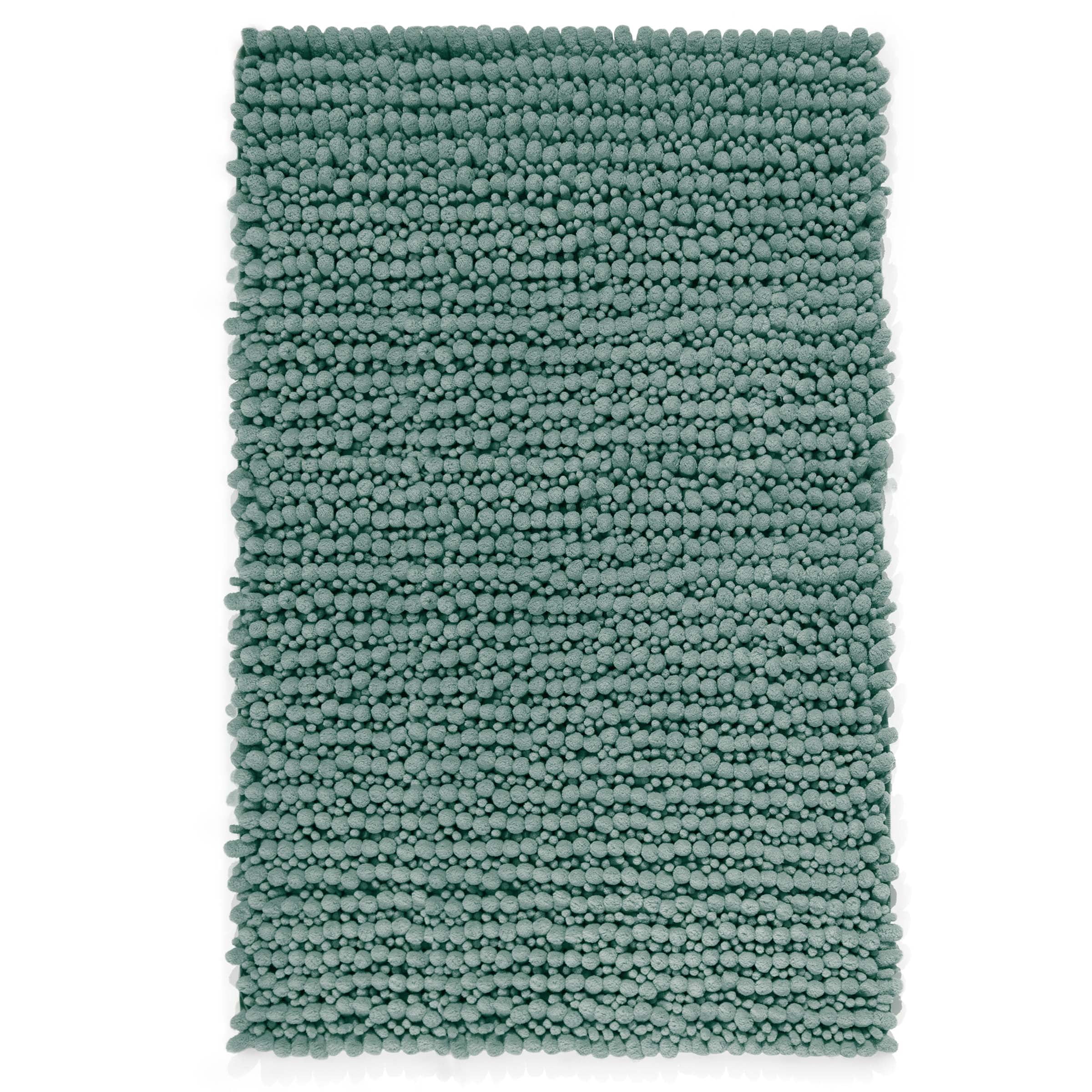 Microdry High Low Chenille Memory Foam Bath Mat, 21" x 34", Aqua