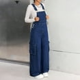 thumbnail image 5 of XIMIN Cargo Jean Overalls for Kid Girls Overalls Demin Wide Leg Cargo jumpsuit Loose Fit Bib Baggy Jean Wide Leg Bib Utility Stretchy Denim Jumpsuit Overall Loose 90s Trendy, 5 of 6