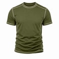 thumbnail image 7 of JULMCOMO T Shirts for Men Crew Neck Short Sleeve Regular Fit Contrast Seam Stitching Summer Shirt Casual Classic Tees Army Green S, 7 of 7
