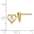 thumbnail image 2 of Finest Gold 14K AA Diamond Heart Earrings, 2 of 2