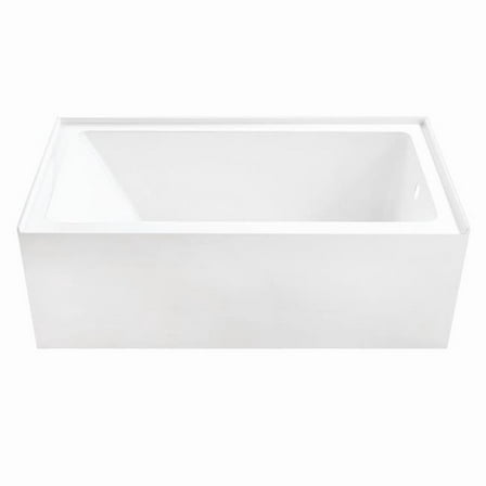 60 in. Aqua Eden Anti-Skid Acrylic Alcove Tub with Right Hand Drain Hole, Glossy White