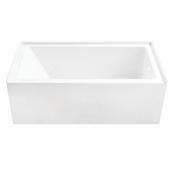 60 in. Aqua Eden Anti-Skid Acrylic Alcove Tub with Right Hand Drain Hole, Glossy White