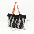 thumbnail image 2 of Derstuewe Woven Large Tote Bag for Women, Black-White Color, 2 of 8