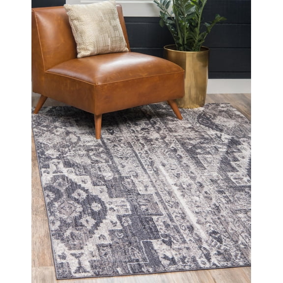 Unique Loom Malasana Basilica Rug Gray/Beige 9' x 12' 2" Rectangle Geometric Modern Perfect For Living Room Bed Room Dining Room Office